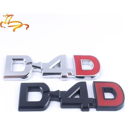 New 3D High quality Metal D4D logo car side emblem rear trunk decorative sticker styling for BMW Toyota Toyota Honda Ford