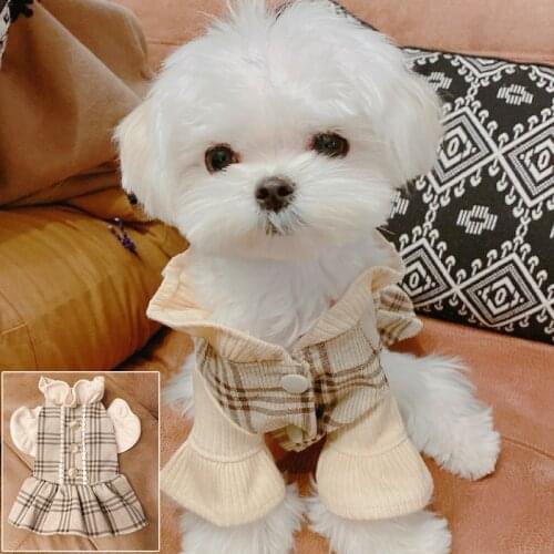 Cat Puppy Dog Dress Winter Pet Dresses Miniature Pinscher Pomeranian Chihuahua Clothes BIchon Poodle Shih Tzu Pet Clothing Skirt