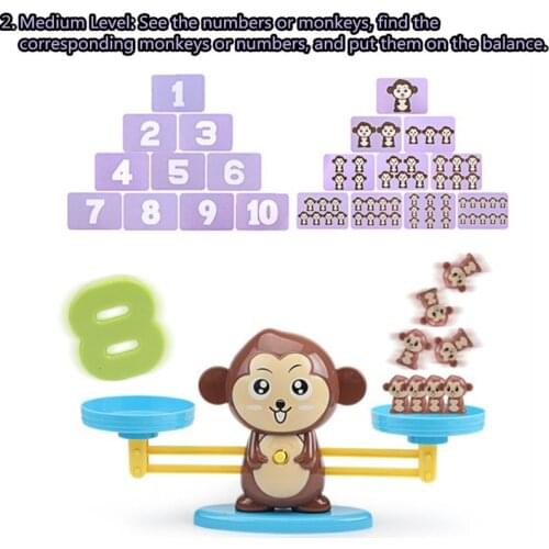 Monkey Balance Educational Math Game for Kids to Learn Counting Numbers and Basic Math, 65 Piece STEM Learning Toy