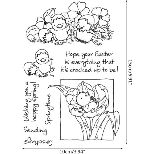 Happy Easter Spring Blessing Words Egg Silicone Clear Seal Stamp DIY Scrapbooking Stamps Photo Album Decorative