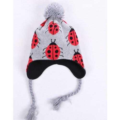 Boy Hat Earflap Winter Girl Knit Beanie Pompom Warm Fleece Autumn Skiing Outdoor Accessory For Baby Toddlers
