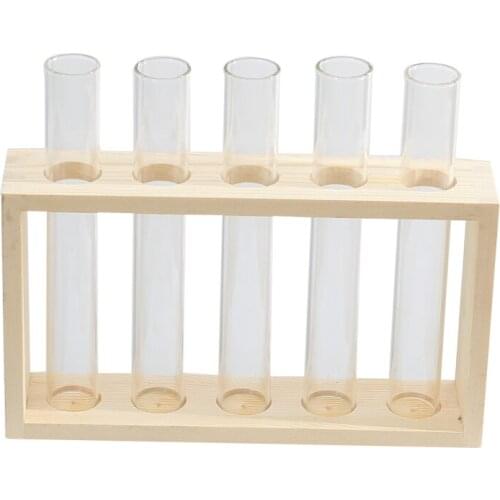 Glass Flower Vase Container Glass Vase Hydroponic Tube Rack Planter Retro Simplicity Transparent Decoration Desktop Home Decor