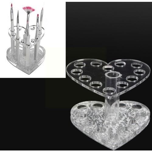 Nail Display Stand Art Acrylic UV Gel Pen Holder Shelves Tools 12 Art Pen Polish Nail Brush Display Nail Art Nail Holes C3P4
