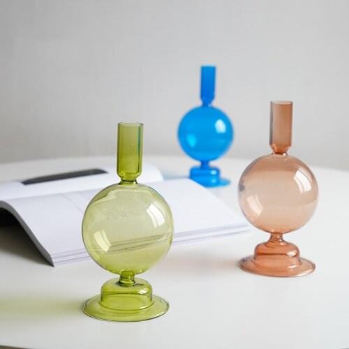 Flower Vase For Home Decor Glass Vase Decorative Tabletop Terrarium Table Ornaments Floral Vase Nordic