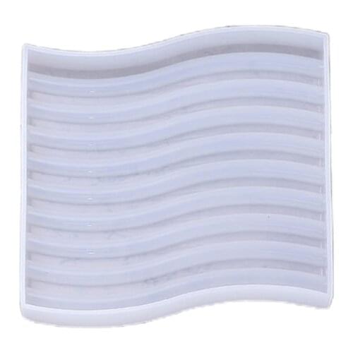 Wave Coaster Epoxy Resin Mold Serving Plate Board Silicone Mould DIY Crafts Tool K3ND