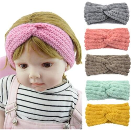 QCOOLJLY Baby Girl Knit Crochet Turban Headband Winter Warm Headbands Hair Accessories For Newborn Hair bands Hairband Headwear