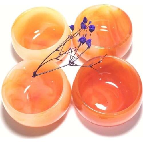 High Quality Crystal Bowl Man-made Carnelian Crystal Bowls For Healing Gift YHM
