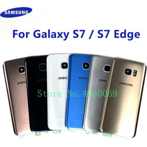 SAMSUNG Galaxy S7 Edge G935 SM-G935F S7 G930 SM-G930F Glass Back Battery Housing Repair Cover Rear Door Case Replacement