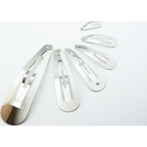 100pcs/lot Silver Tone Snap Hair Clips Craft Bow Handmade DIY Hair Accessories for Kid Toddler Girl Hairgrip Hair Clip