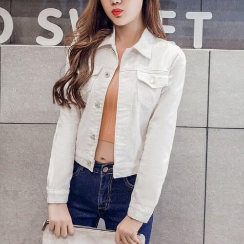 Jeans Jacket And Coats For Women 2021autumn Candy Color Casual Short Denim Jacket Chaqueta Mujer Casaco Jaqueta Feminina#F3