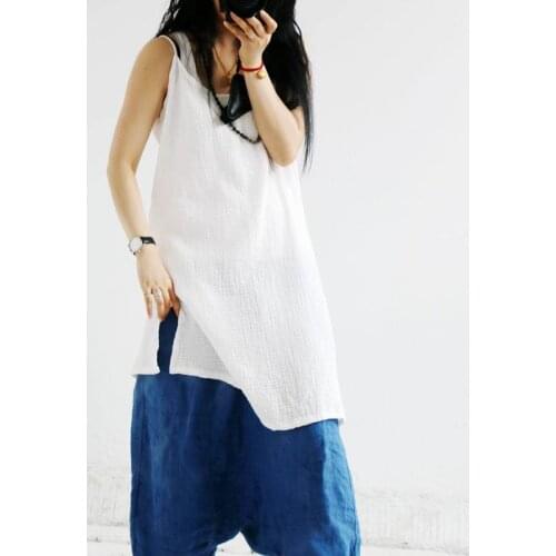 Women Cotton Linen Camis Ladies Vintage Solid Color Spaghetti Strap Tops Femael 2020 Loose Camis Tanktops