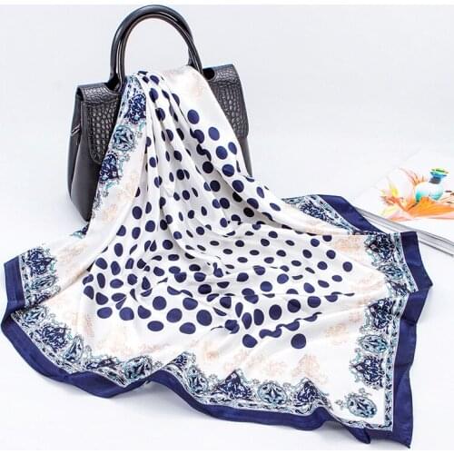 Chinese Style Womens Silk Scarf Satin Square Scarf Travel Riding Mountaineering Scarf Bib Headscarf Face Scarf