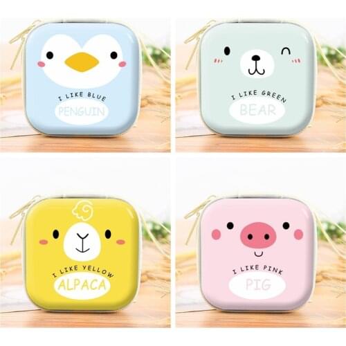 1 Pc Mini Protective Coin Wallet Animal Coin Pouch Kids Cute Purses Coin Wallet Women Earphone Bag Storage Box Headphone Case