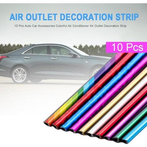 10PCS Car Air Outlet Decoration Strip Colorful Car Accessories Decorative Bright Strip Suitable For All Models