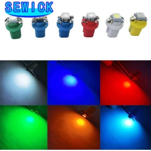 10Pcs T5 B8 5D Car LED Gauge 5050 SMD Dashboard Dash Side Auto Light Instrument Lights Shifterlights A/C Panels Lamp