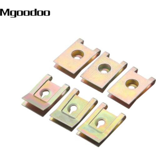 20Pcs Car Fastener Clip Screw Base U Type Nut Mounting Fastener Clips 3mm Automobile Engine Fender Bumper Guard Plate Clamp