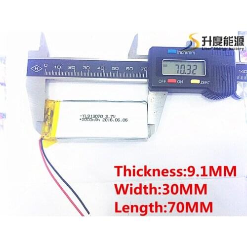 3.7 V lithium polymer battery 2000 mah 903070 mobile power supply tablet GPS navigator