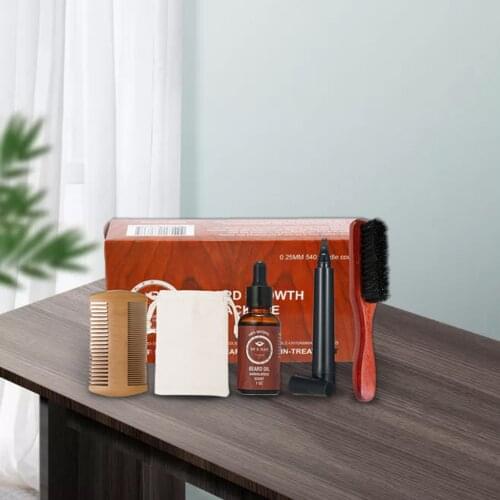 5Pcs/Set Hair Beard Mustache Care Kit Grooming Set Fathers Day Gift Box