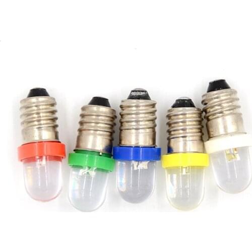 5pcs/lot Low Power Consumption E10 LED Screw Base Indicator Bulb Cold White 6V/12V/24V DC Light Bulb Top Quality