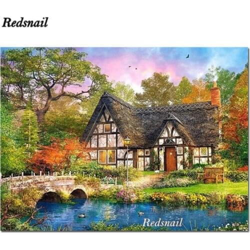 5d Diamond Painting Full Square round drill Landscape Diamond Mosaic Garden Diamond Embroidery Full Display Rhinestones EE448