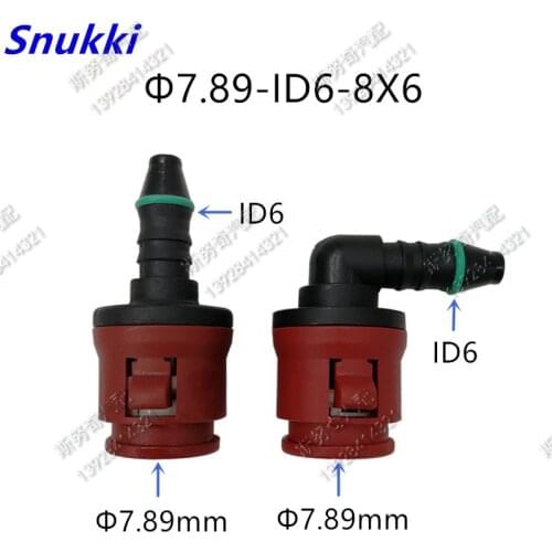7.89mm-ID6 SAE 3/8 auto Fuel line quick connector plastic female connector for Diesel vehicles for Komatsu digging Excavator 5pc