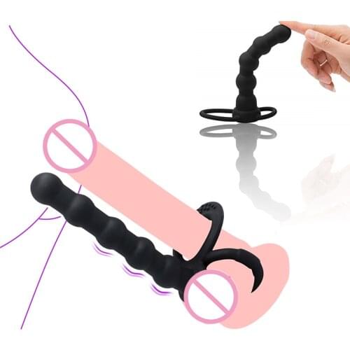 Anal Double Penetration Strap On Dildo Vibrators Anal Beads Butt Plug Intimate Adult G Spot Vibrator Sex Toys For Women Couples