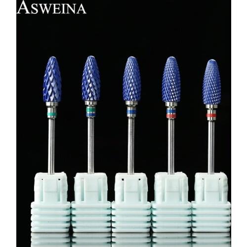 ASWEINA 1pc Blue Ceramic Nail Drill Bit for Electric Manicure Machine Nail Files Cutter Burr Nail Cuticle Clean Polishing Tools