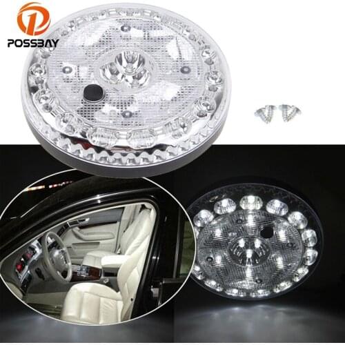 POSSBAY Car Vehicle 12V 24/46-LED Interior Indoor Roof Ceiling Dome Light White Lamp Car Reading Lights Map Lamps Universal