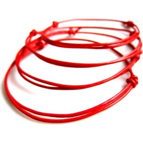 Free Ship 100pcs Red Leather String Cord Lucky Bracelets Adjustable Bracelet