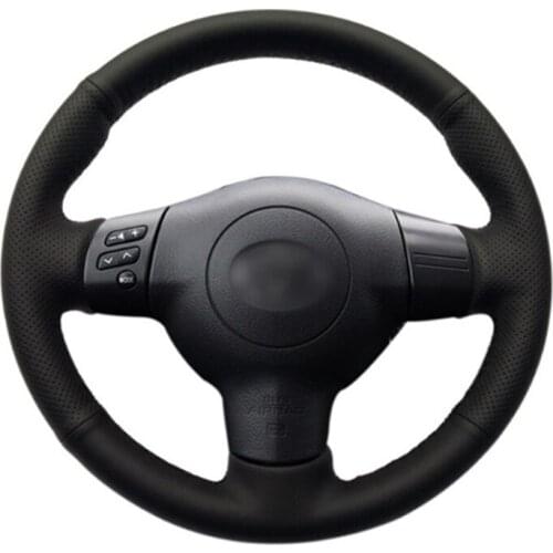 DIY Sewing-on PU Leather Steering Wheel Cover Exact Fit For Toyota Corolla 2004-2006