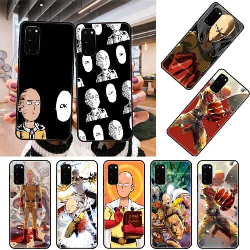 Phone Case For SamSung Galaxy S10 S20 S9 S7 S8 S6 Plus Edge E Lite Ultra Black Cover Waterproof Luxury Cartoon One Punch Man