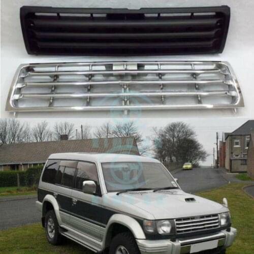 For MITSUBISHI Pajero Montero V31 V32 V33 V43 1992-1998 Black Front Grille Chrome