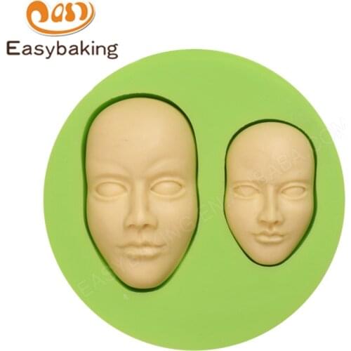 Faces Shape DIY Fondant Cake Mould Food Grade Silicone Mold Chocolate Wedding Cupcake Decoration Tools Easy Baking