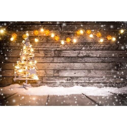 HUAYI Custom Rustic Backdrop For baby/portraits With Lamps Yellow Lights Photography Wooden Tree Floor Wall Background XT-5601