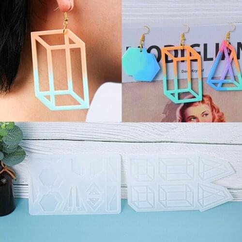 Diy Handmade Geometry Silicone Earrings Mold for Necklace Earring Pendant Uv Epoxy Resin Mold Jewelry Making Tools