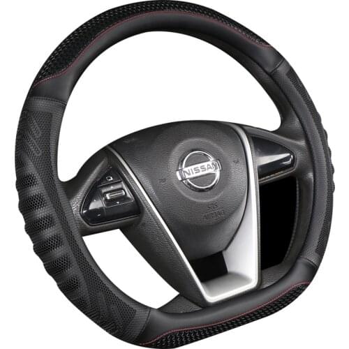 38CM D Shape Car Steering Wheel Cover PU Leather For Nissan Rogue Sport Hybrid 2017 - 2019 2020 Qashqai 2019 2020 Braid Cover