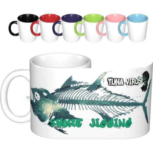 Shore Jigging Design Ceramic Mugs Coffee Cups Milk Tea Mug Fish Fishing Jigging Shore Amberjack Angler Barracuda Boat C R Catch