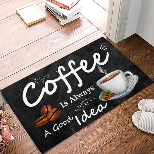 Retro Style Coffee Bean Coffee Doormat for Entrance Door Bathroom Hallway Non-Slip Rugs Home Decor Kitchen Mats