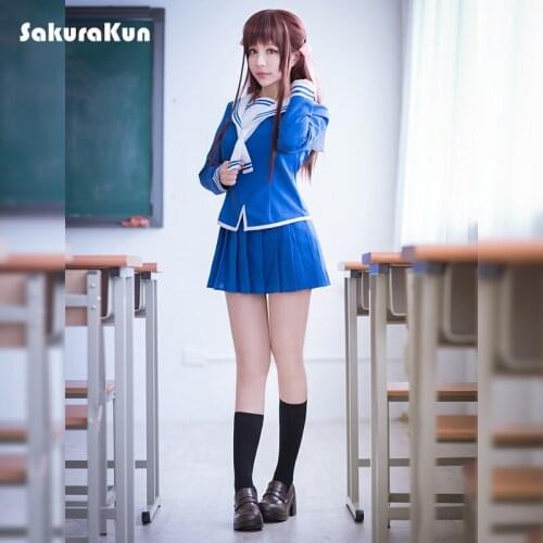 Anime Fruits Basket Cosplay Costume Tohru Honda Cosplay Uniform JK Girl School Uniform Women Sailor Costume Top Skirt