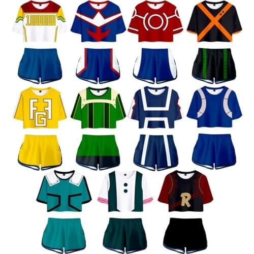 My Hero Academy Cosplay Costume Ochaco Uraraka Asui Tsuyu MHA Shirt Summer Skirt Plus Size Todoroki Shoto Bakugou Katsuki Suits