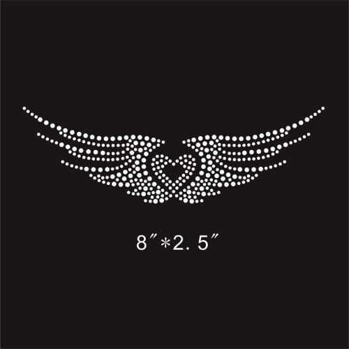 Flying wings strass iron hot fix rhinestone transfer motifs iron on crystal transfers design iron on applique patches for shirt