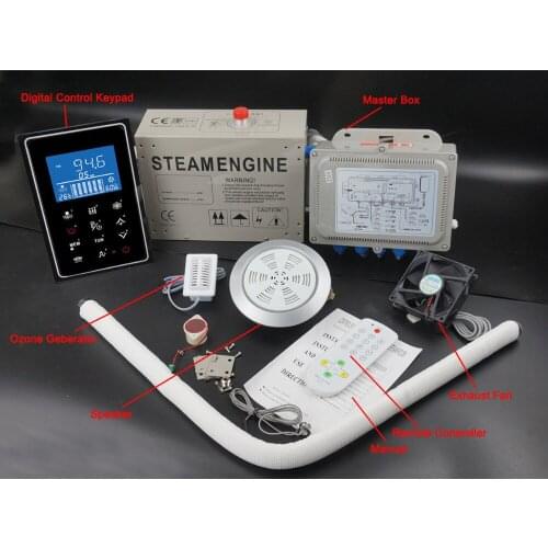 Luxery steam shower controller spa sauna control system with 3KW or 5KW 220V steamer GD-9011