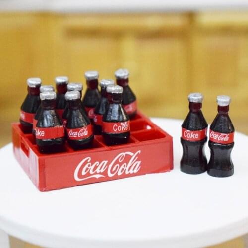 Mini 1 Dozen Dollhouse Miniature Coke Drinks Model Pretend Play Doll Food Toy Accessories