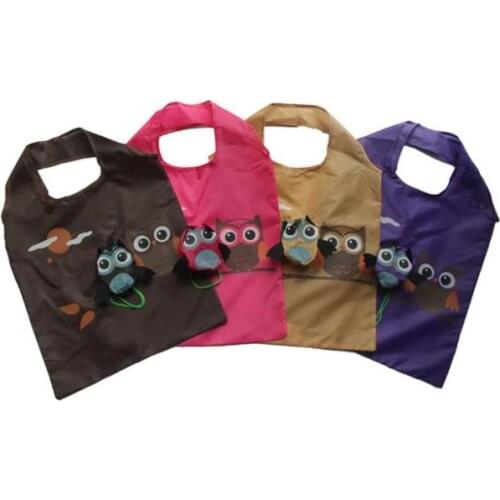 Owl Reusable Grocery Bags Foldable Shopping Bags Large Capacity Tote Travel Recycle Handle Bag
