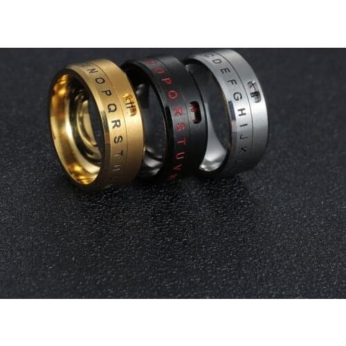 Mens Rings Date Calendar Time Ring For Rotatable Jewelry 316L Letter Fidget Emo Time Rings Gifts For Man