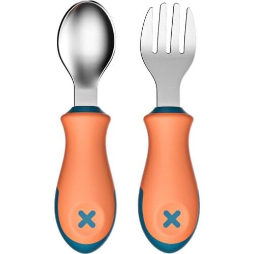 Baby Tableware Set Children Utensil Stainless Steel Toddler Infant Food Feeding Spoon Fork Dinnerware New Arrival
