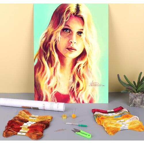 Doodles Printed 11CT Cross Stitch Full Kit Embroidery DMC Threads Hobby Painting Sewing Craft Design Promotions Decor