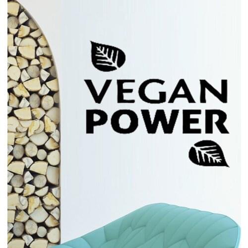 Vegan Power Words Wall Decal Sticker Living Room Home Decor Modern Removable Wall Decals Bedroom Health Life Art Stickers S398
