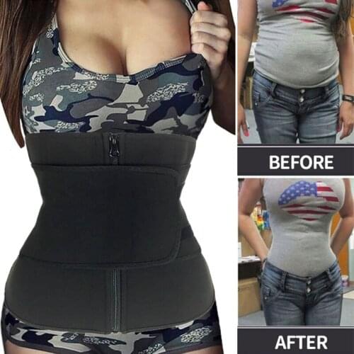 Neoprene Women Body Shaper Trimmer Workout Sweat Belt Shapewear Faja Waist Trainer with1 Straps Slimming Sheath Underbust Corset