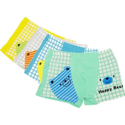 12Pcs/Pack 100% Cotton Children Underwear Baby Boys Girls Boxer Shorts Cartoon Bear Boy Girl Underpants Kids Knickers 1-16Y